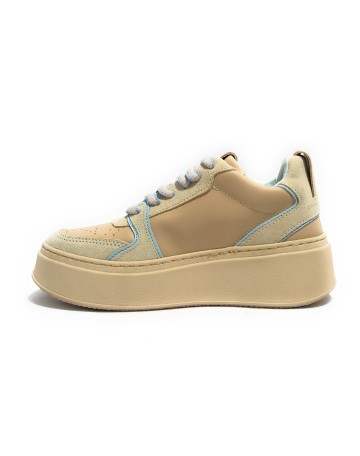 Scarpe donna sneaker Chiara Ferragni School beige/ blue D24CF04 CF3218 297