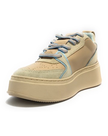 Scarpe donna sneaker Chiara Ferragni School beige/ blue D24CF04 CF3218 297