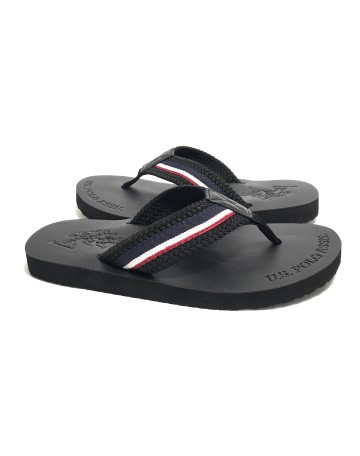 CIABATTA UOMO US POLO ZANTE INFRADITO IN TESSUTO/ GOMMA COLORE BLACK US19UP28