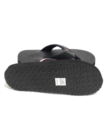 CIABATTA UOMO US POLO ZANTE INFRADITO IN TESSUTO/ GOMMA COLORE BLACK US19UP28