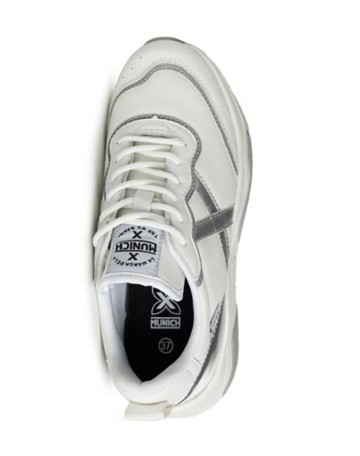 Scarpe donna Munich sneaker Wave 139 in pelle/ tessuto white /silver D24MU08 8770139