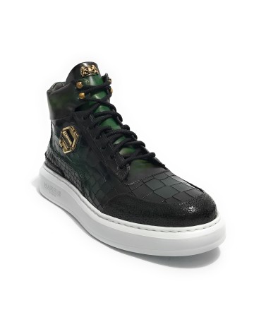 Scarpe uomo Harris polacchino pelle stampa cocco /stampa razza verde U17HA202