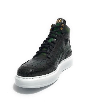 Scarpe uomo Harris polacchino pelle stampa cocco /stampa razza verde U17HA202