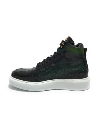 Scarpe uomo Harris polacchino pelle stampa cocco /stampa razza verde U17HA202