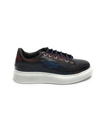 Scarpe uomo Harris Sport sneakers in pelle rosso/ azzurro U17HA204 PAUL/23