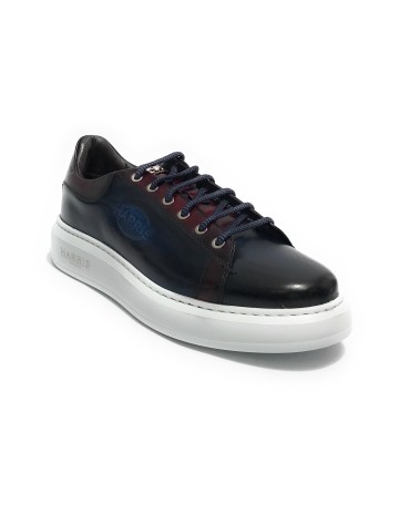 Scarpe uomo Harris Sport sneakers in pelle rosso/ azzurro U17HA204 PAUL/23