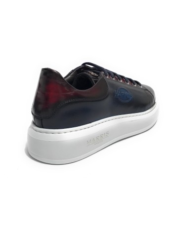 Scarpe uomo Harris Sport sneakers in pelle rosso/ azzurro U17HA204 PAUL/23
