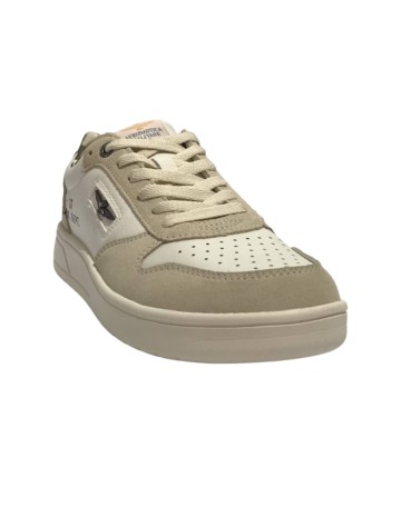 Sneaker Aeronautica Militare in ecopelle white/ suede beige U24AR08 232SC235