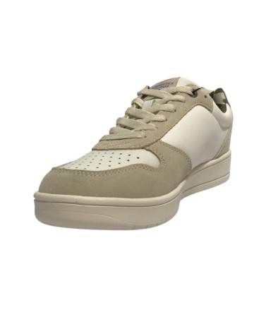 Sneaker Aeronautica Militare in ecopelle white/ suede beige U24AR08 232SC235