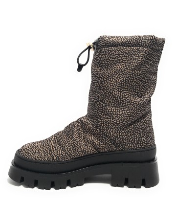 Scarpe donna Borbonese stivale ankle boots in tessuto OP natural D24BO01 6DZ926