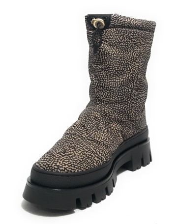 Scarpe donna Borbonese stivale ankle boots in tessuto OP natural D24BO01 6DZ926