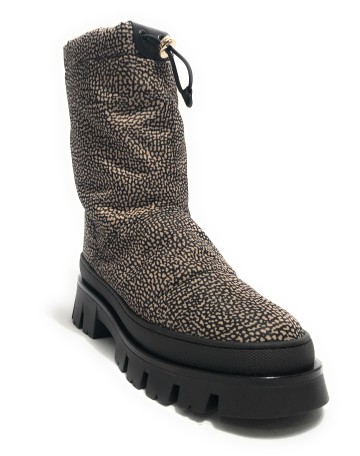 Scarpe donna Borbonese stivale ankle boots in tessuto OP natural D24BO01 6DZ926