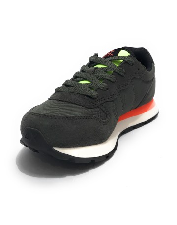 Sun68 sneaker Boy's Tom fluo suede/ nylon verde militare Z24SU08 Z43302T