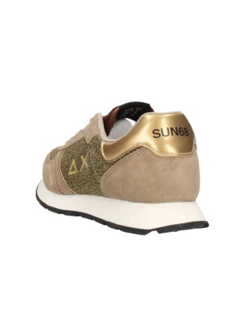 Sneaker Sun68 Girl's Ally glitter teen mesh/ suede beige scuro Z24SU11 Z43404T