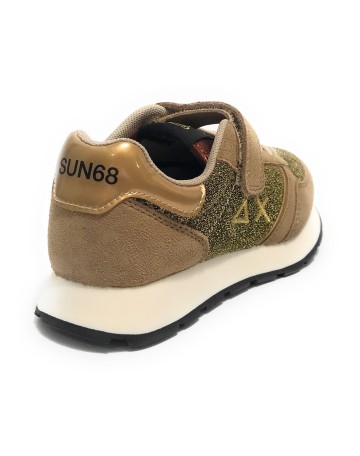 Sneaker Sun68 Girl's Ally glitter kid mesh/ suede beige scuro Z24SU20 Z43404K