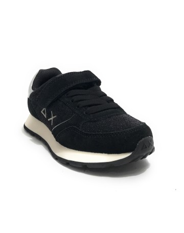 Sneaker Sun68 Girl's Ally glitter kid mesh/ suede nero Z24SU22 Z43404K