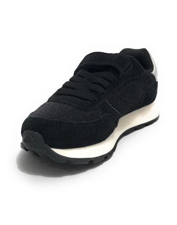 Sneaker Sun68 Girl's Ally glitter kid mesh/ suede nero Z24SU22 Z43404K
