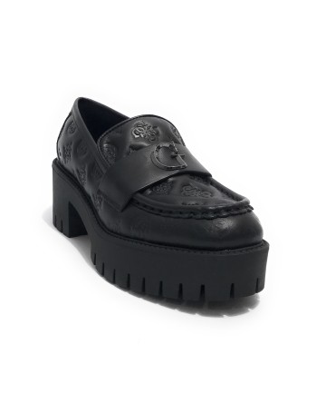 Scarpe donna mocassino Guess Wanyn in pelle nero D24GU35 FL8WNYLEA14