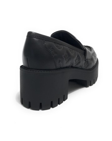 Scarpe donna mocassino Guess Wanyn in pelle nero D24GU35 FL8WNYLEA14