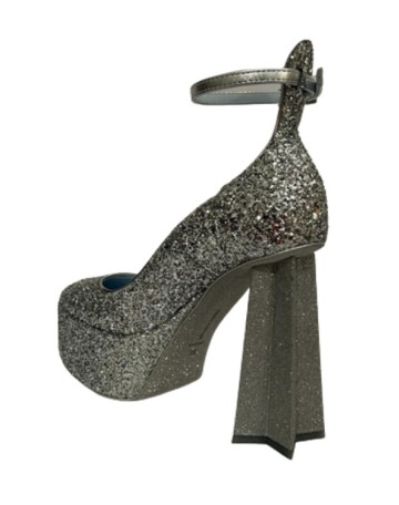 Scarpe donna Chiara Ferragni décolleté Star Heel TC130 glitter silver D24CF10 CF3241 004