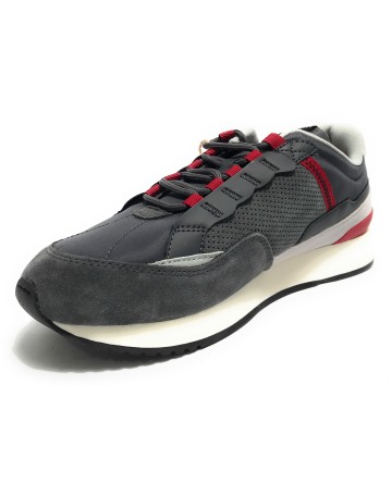 Scarpe  sneaker Winch Punch 021 suede/ nylon gray/ red U24NS04