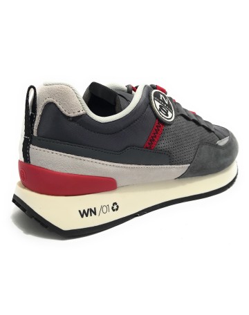 Scarpe  sneaker Winch Punch 021 suede/ nylon gray/ red U24NS04