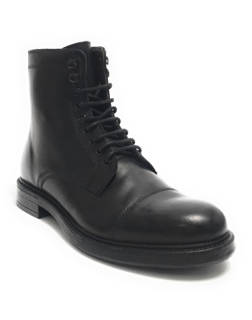 Stivaletto anfibio uomo in pelle nero U24EL01 1403