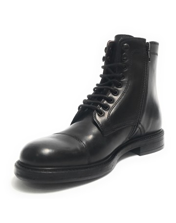 Stivaletto anfibio uomo in pelle nero U24EL01 1403