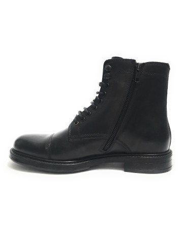 Stivaletto anfibio uomo in pelle nero U24EL01 1403
