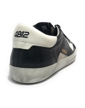 Scarpe uomo 4B12 sneakers in pelle black/ white U24QB17 SUPRIME-U.C01