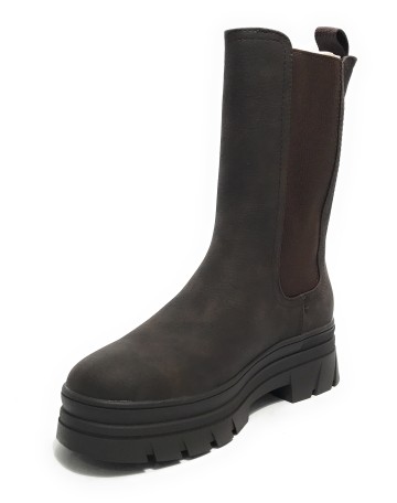 Scarpe donna Gold&gold stivaletto biker in ecopelle e tessuto marrone D24GG31 GR421