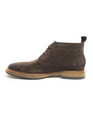 Polacchino uomo  in pelle scamosciata dark brown U24EL09 1006