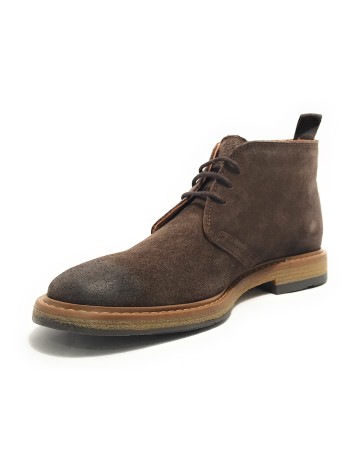 Polacchino uomo  in pelle scamosciata dark brown U24EL09 1006