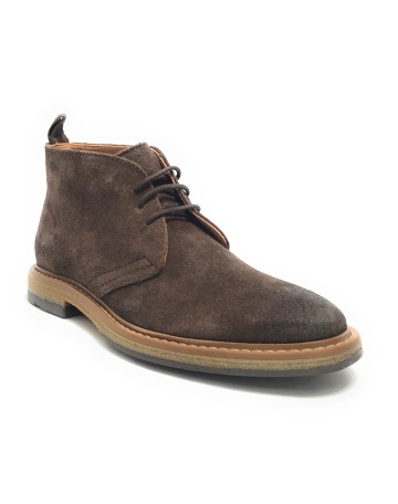 Polacchino uomo  in pelle scamosciata dark brown U24EL09 1006