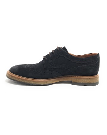 Scarpe uomo Elite francesina in pelle scamosciata navy blu U24EL15 11193