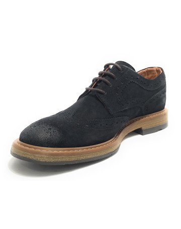 Scarpe uomo Elite francesina in pelle scamosciata navy blu U24EL15 11193