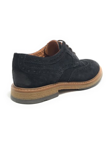 Scarpe uomo Elite francesina in pelle scamosciata navy blu U24EL15 11193