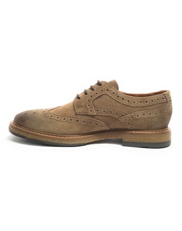 Scarpe uomo Elite francesina in pelle scamosciata taupe U24EL14 11193