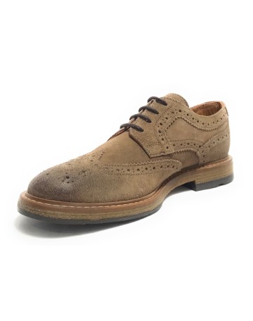 Scarpe uomo Elite francesina in pelle scamosciata taupe U24EL14 11193