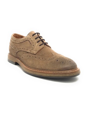 Scarpe uomo Elite francesina in pelle scamosciata taupe U24EL14 11193
