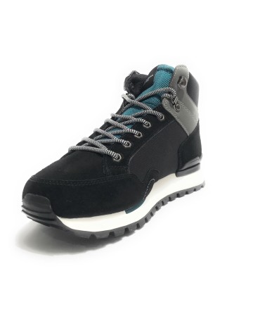 Polacchino uomo US Polo ARON005M pelle e tessuto black gray U24UP18