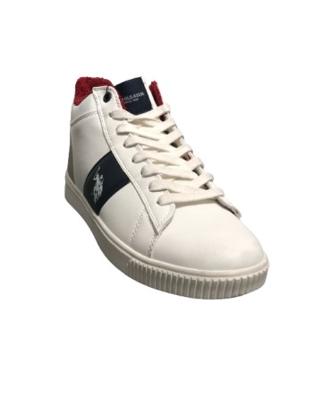 Scarpe U.S. Polo sneaker alto Tymes007 in ecopelle white uomo U24UP30