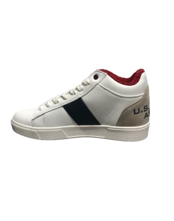 Scarpe U.S. Polo sneaker alto Tymes007 in ecopelle white uomo U24UP30