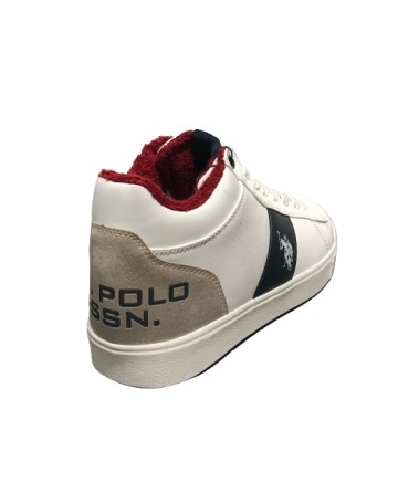 Scarpe U.S. Polo sneaker alto Tymes007 in ecopelle white uomo U24UP30