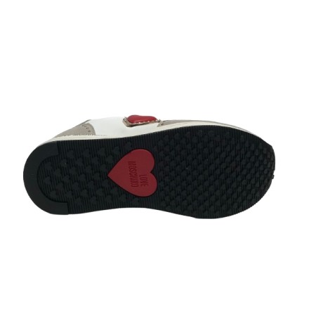 Scarpe Love Moschino sneaker in pelle/ scamosciato bianco DS24MO01 JA15064