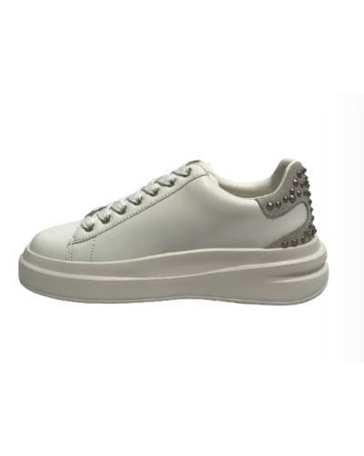 Scarpe  Guess sneaker Elbina in pelle white/ silver DS24GU22 FLPVIBLEP12