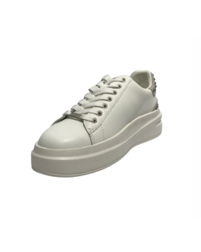Scarpe  Guess sneaker Elbina in pelle white/ silver DS24GU22 FLPVIBLEP12