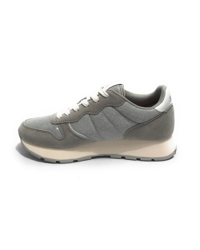 Sneaker running Sun68 Ally glitter textile in suede grigio/ tessuto argento donna DS24SU07 Z34203
