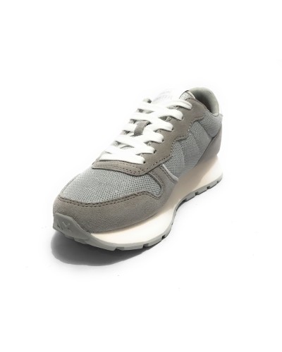 Sneaker running Sun68 Ally glitter textile in suede grigio/ tessuto argento donna DS24SU07 Z34203