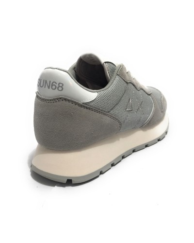 Sneaker running Sun68 Ally glitter textile in suede grigio/ tessuto argento donna DS24SU07 Z34203